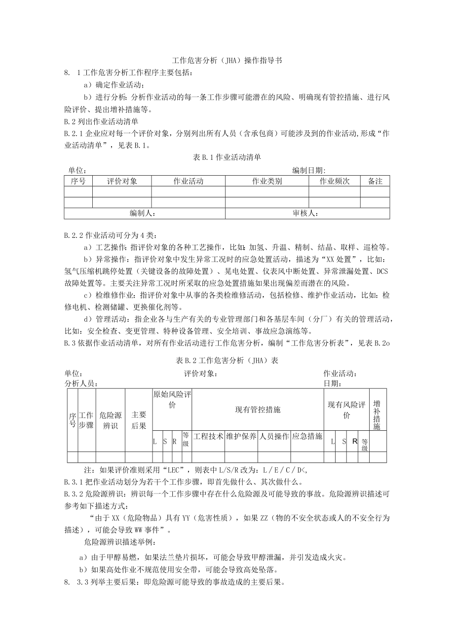 工作危害分析（JHA）操作指导书.docx_第1页