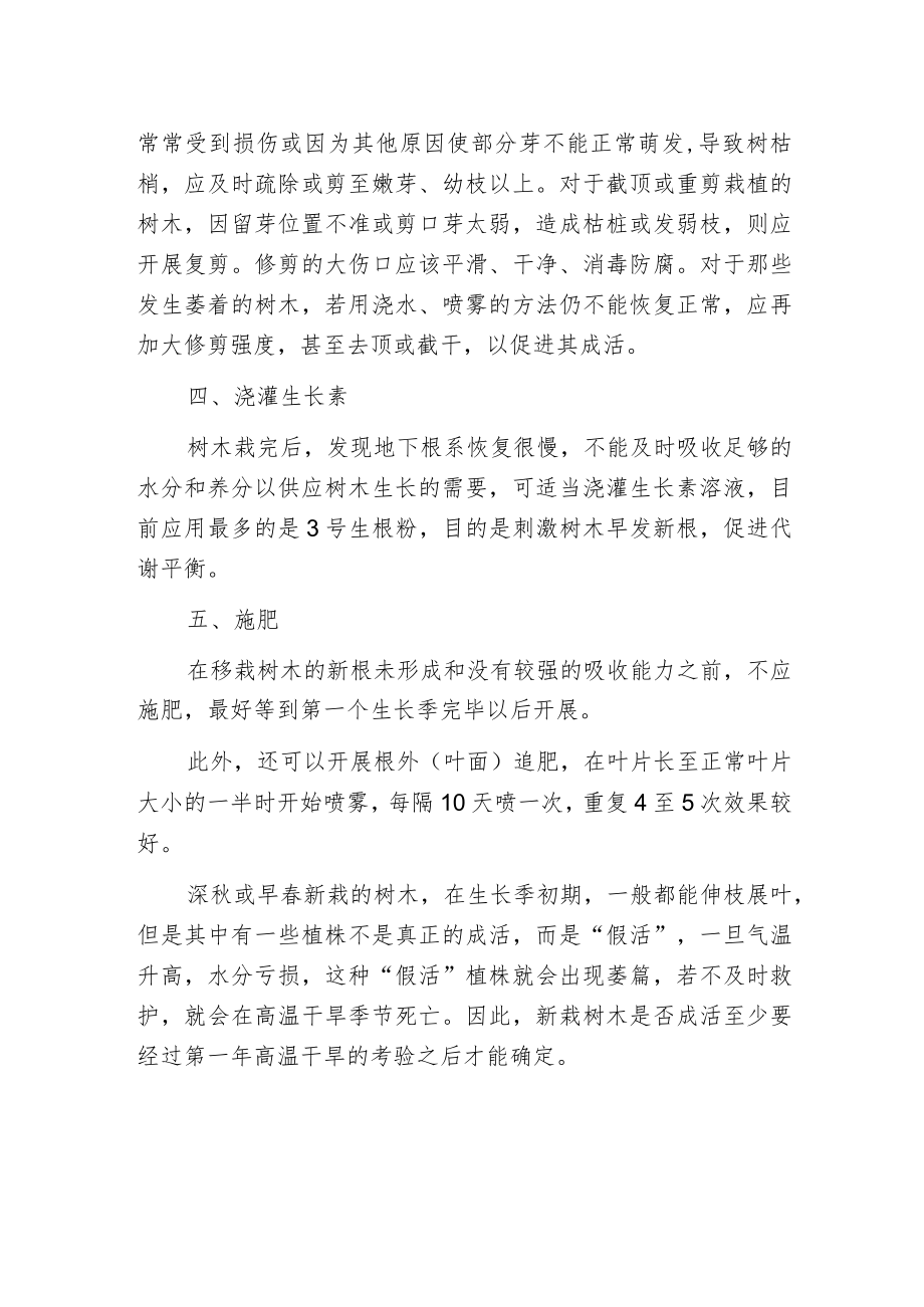 新栽苗木的养护要点.docx_第2页