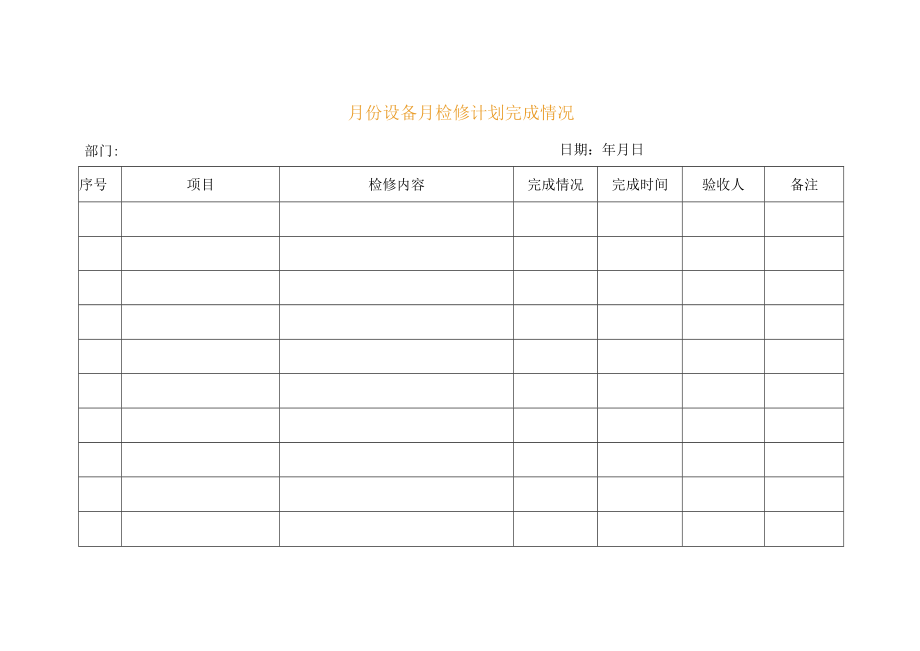 安全标准化之月份设备月检修计划完成情况.docx_第1页