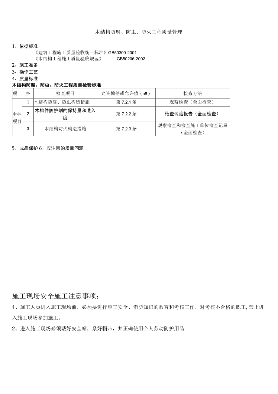 木结构防腐、防虫、防火分项工程质量管理技术交底模板.docx_第1页