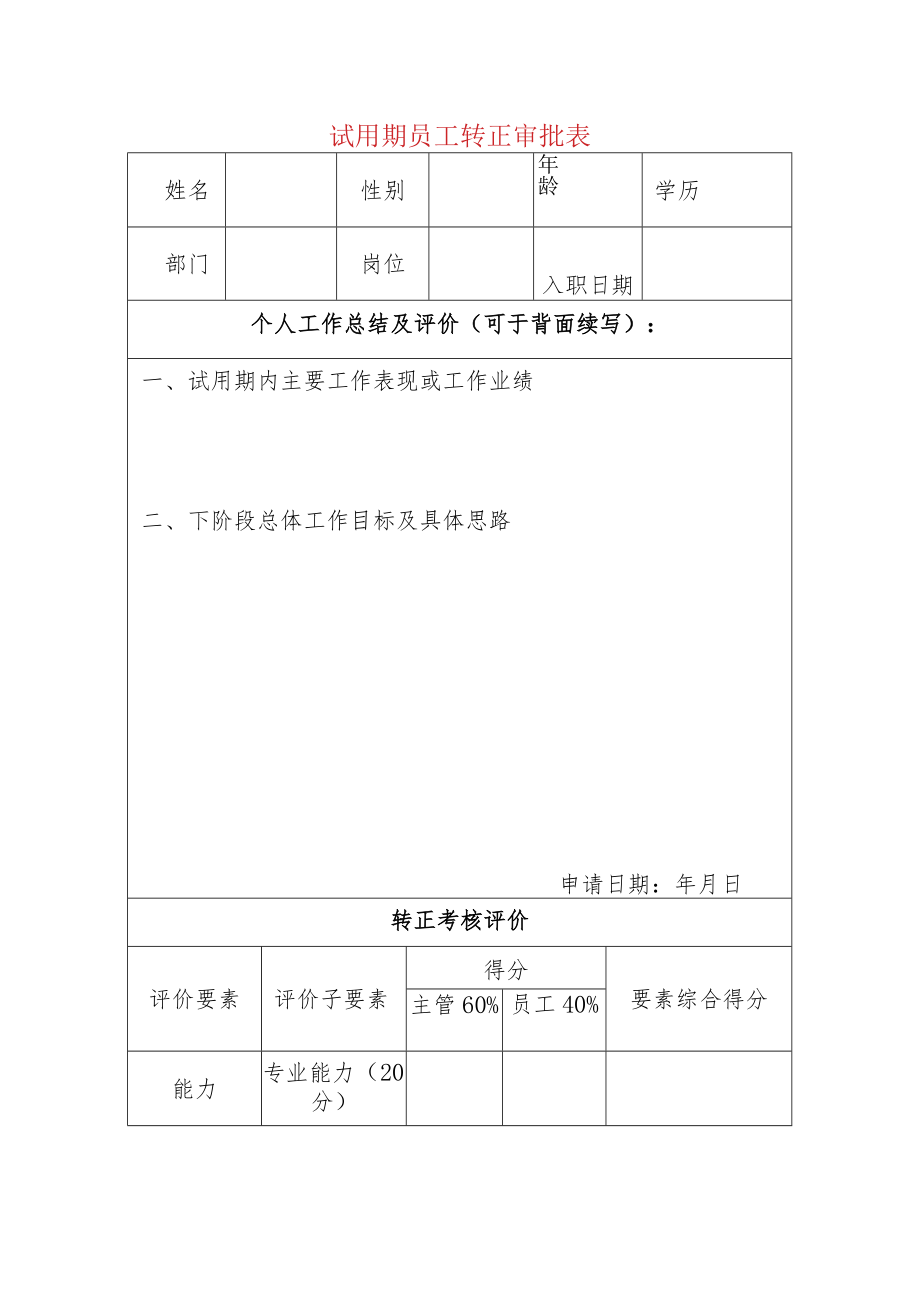 试用期员工转正审批表.docx_第1页