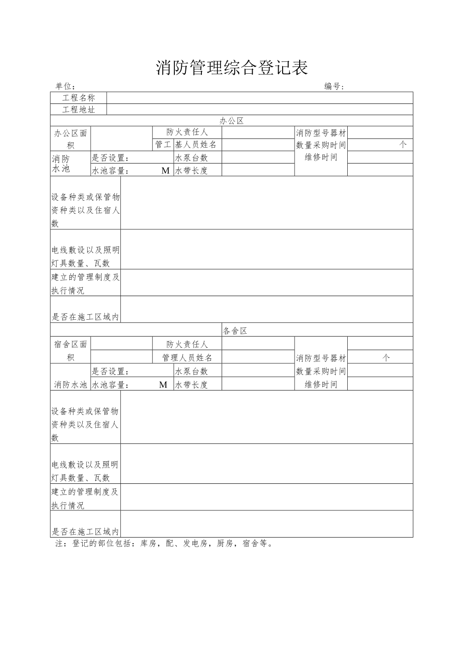 消防管理综合登记表.docx_第1页