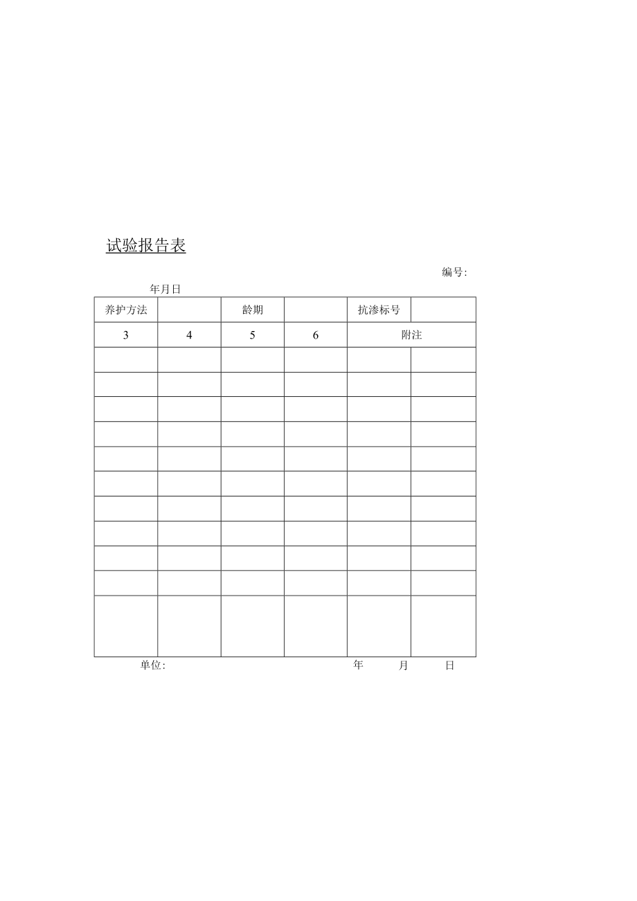 混凝土抗渗试验报告表.docx_第1页