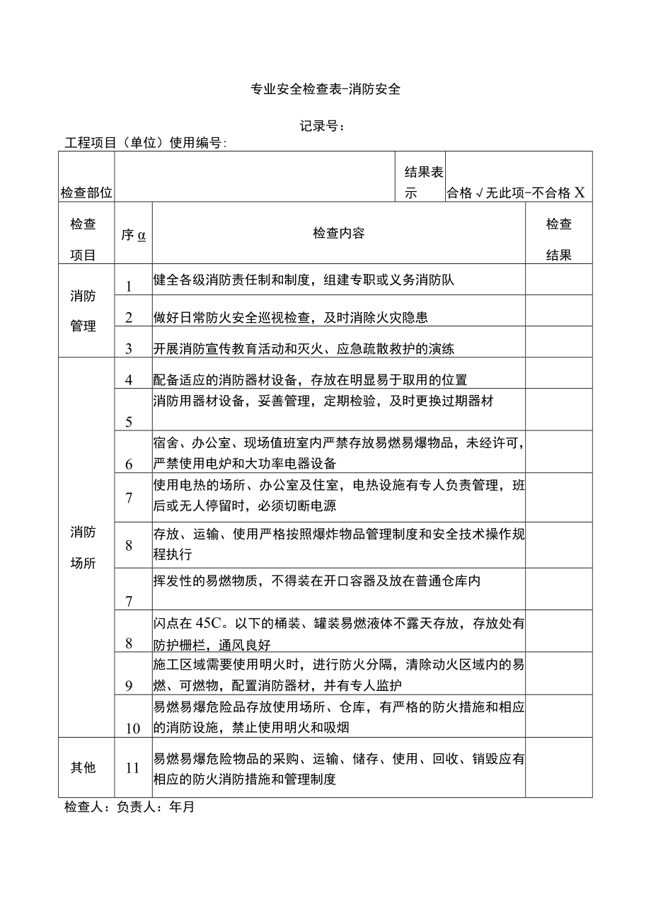 消防安全检查表.docx_第1页