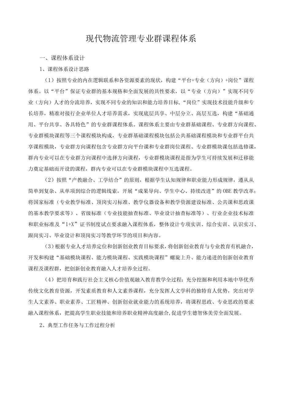 现代物流管理专业群课程体系.docx_第1页