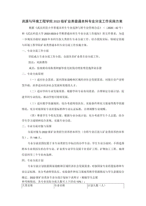 资源与环境工程学院2022级矿业类普通本科专业分流工作实施方案.docx