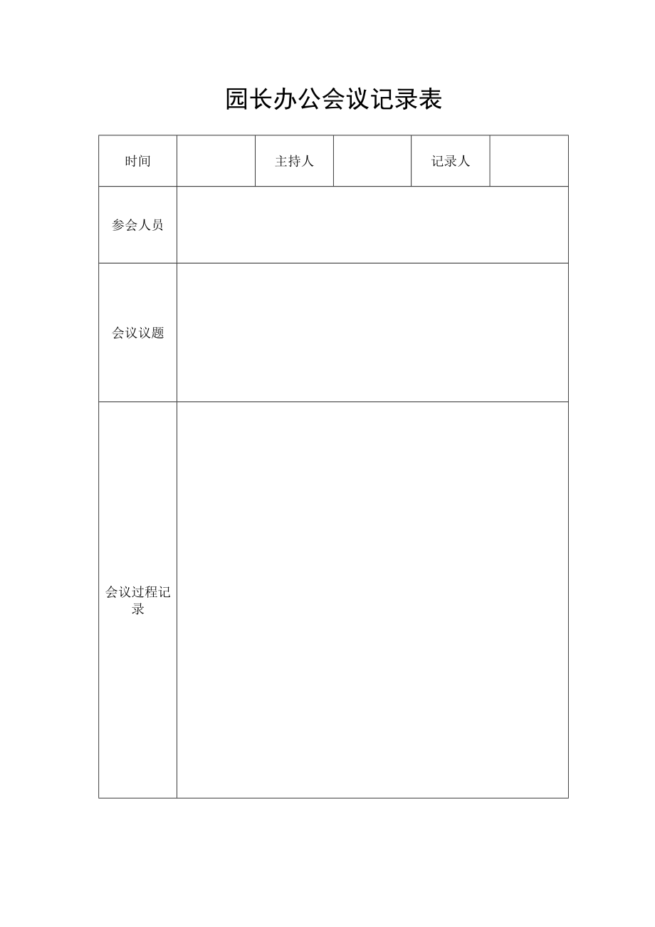 园长办公会议记录表.docx_第1页