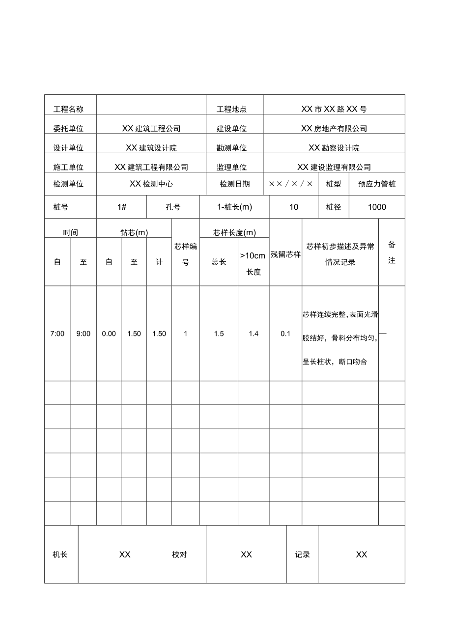 钻芯法检测芯样柱状图和记录.docx_第3页