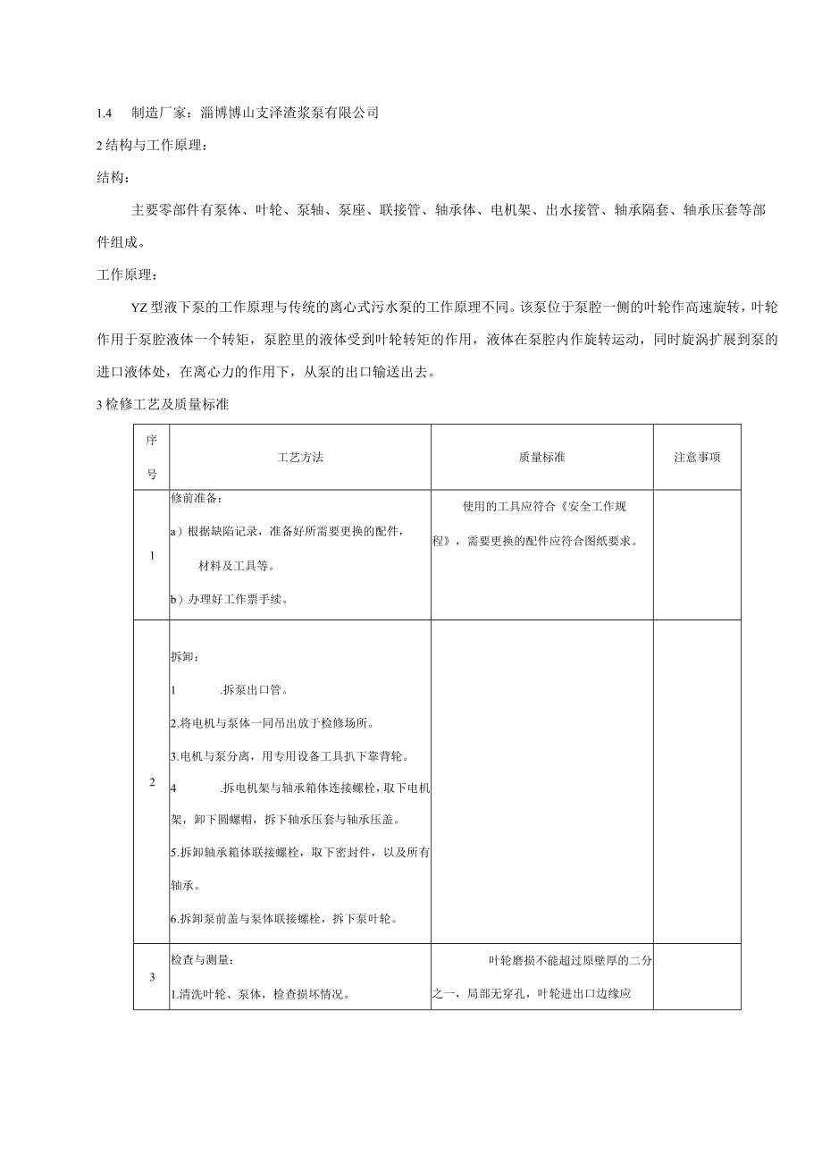 泥浆提升泵（溢流水泵、冷渣泵）检修工艺规程.docx_第2页