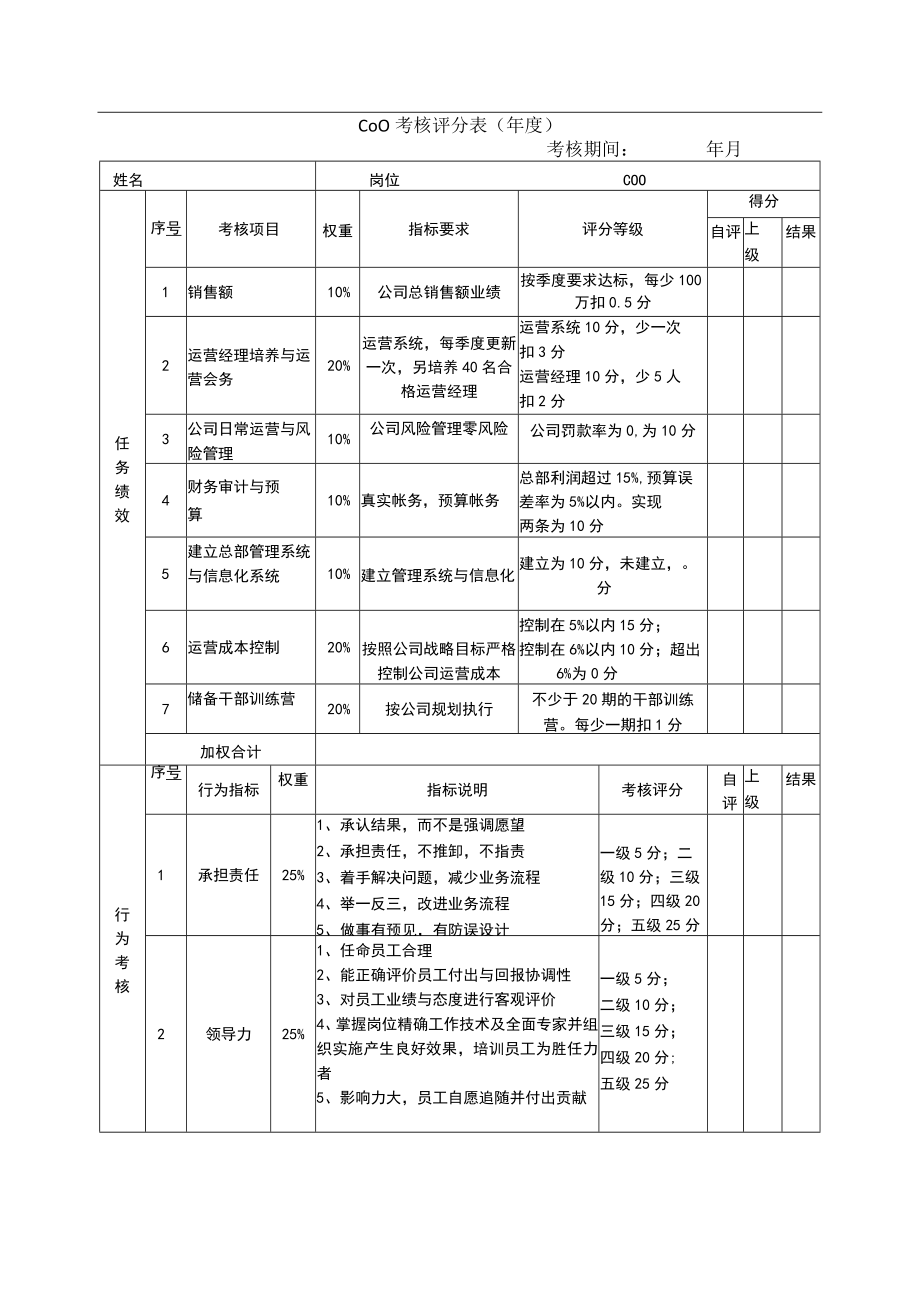 绩效考核表（CHO.COO）.docx_第3页