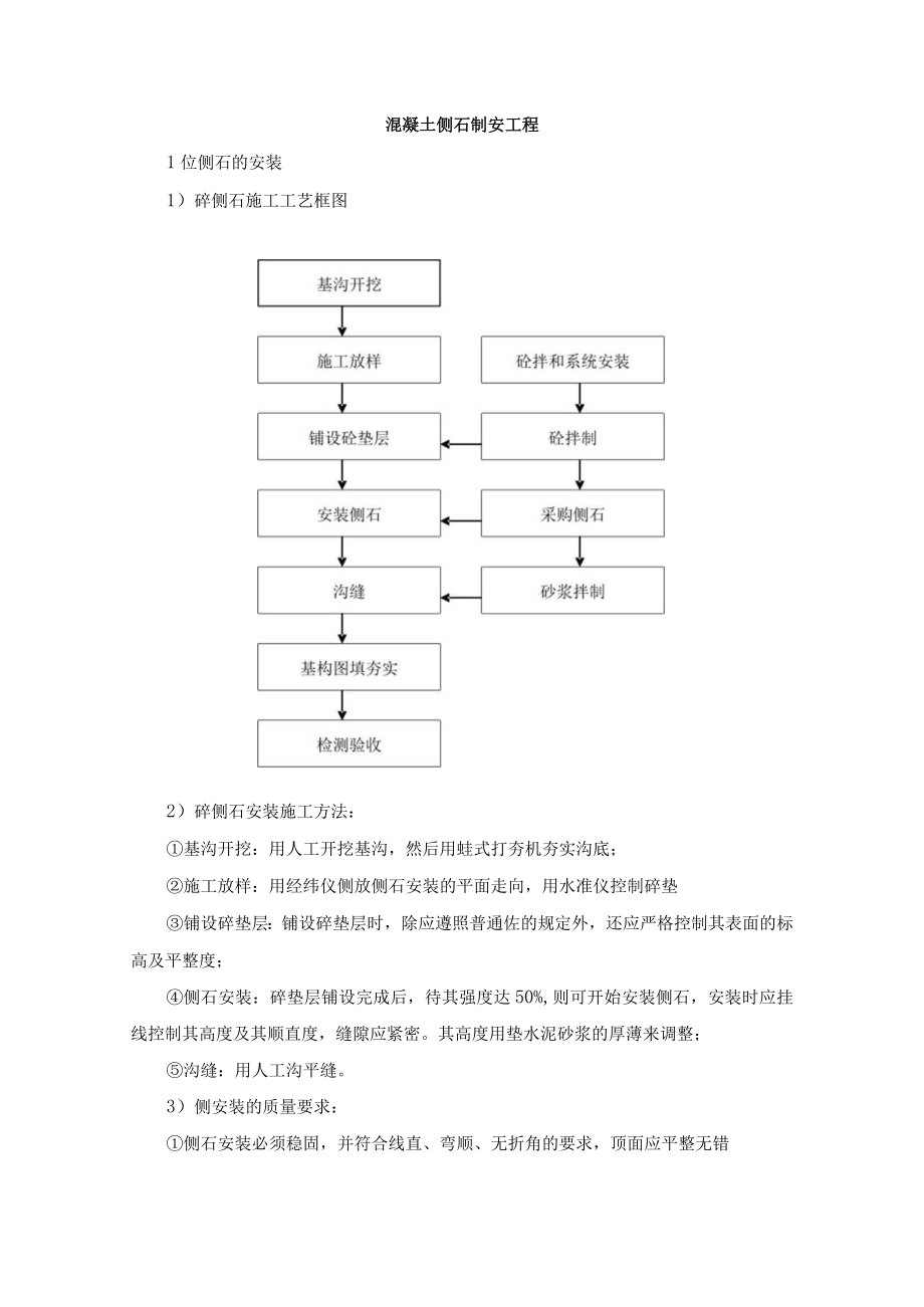 混凝土侧石制安工程.docx_第1页