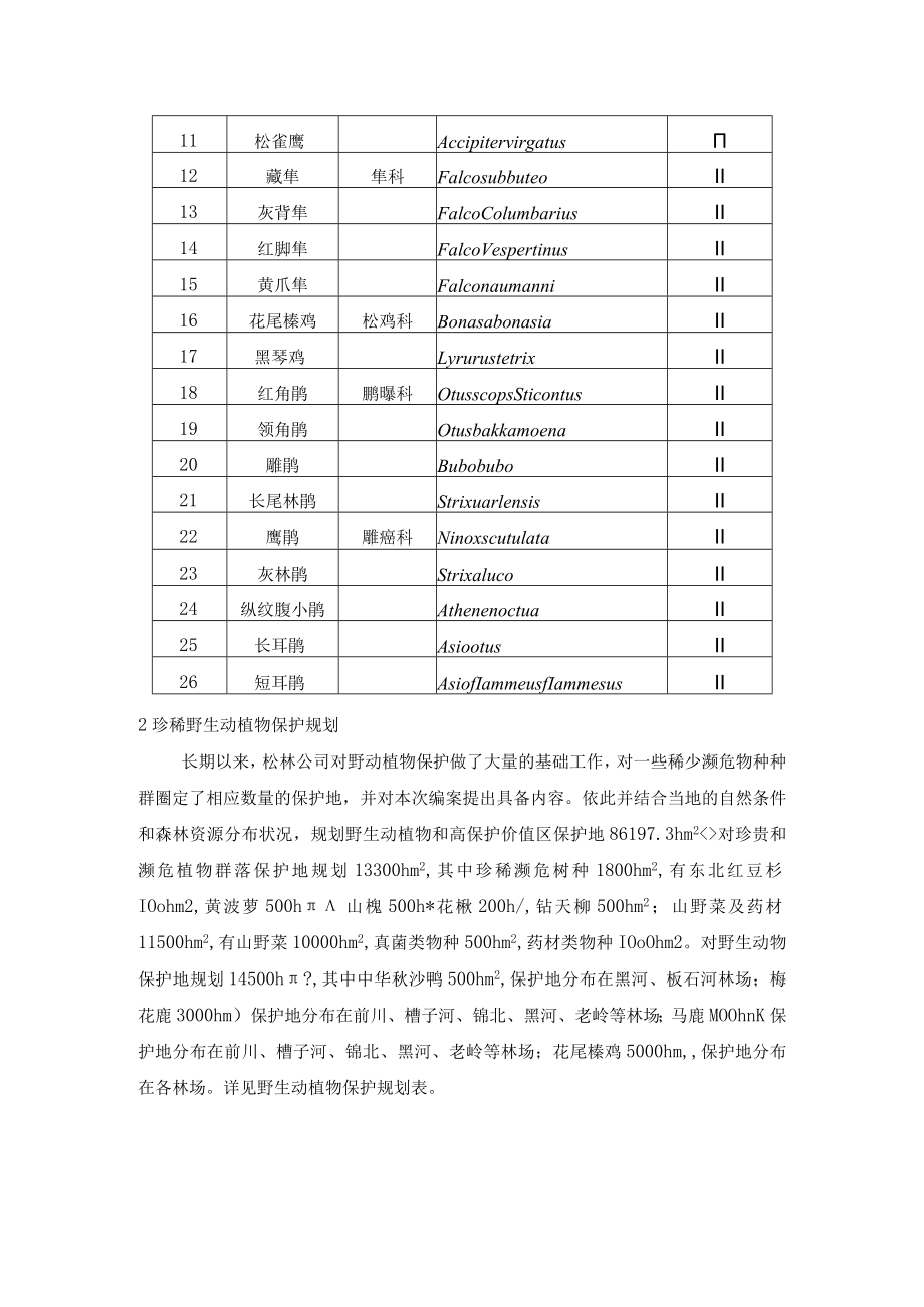 林场珍稀野生动植物保护规划.docx_第3页