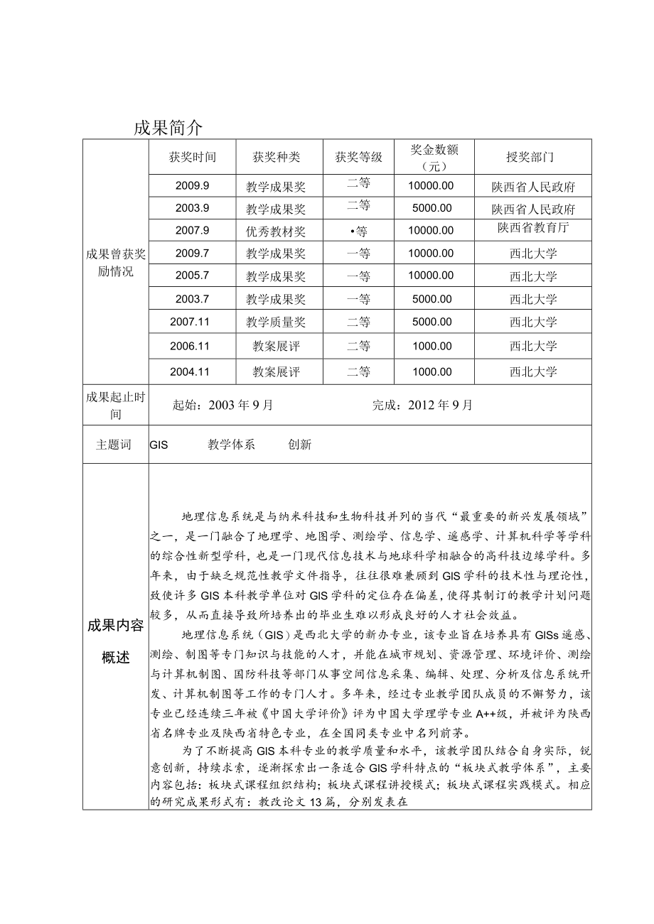 陕西普通高等学校教学成果奖申请书.docx_第2页