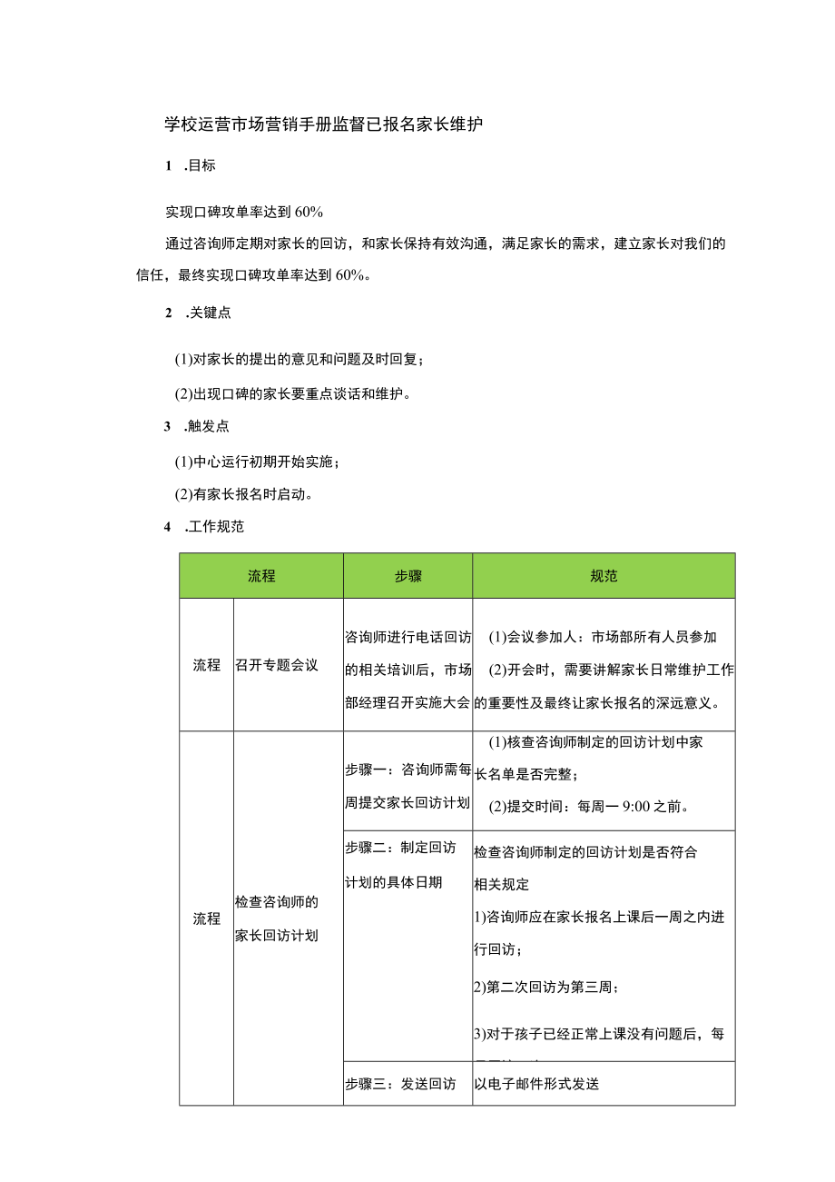 学校运营市场营销手册监督已报名家长维护.docx_第1页