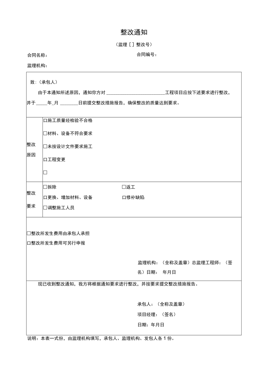 工程整改通知.docx_第1页