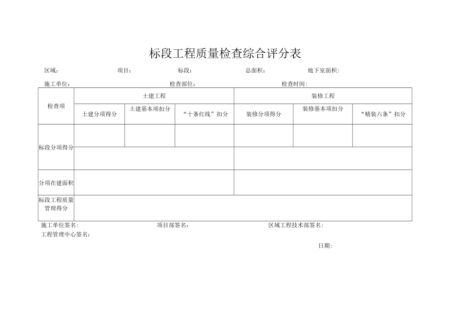 标段工程质量检查综合评分表.docx_第1页