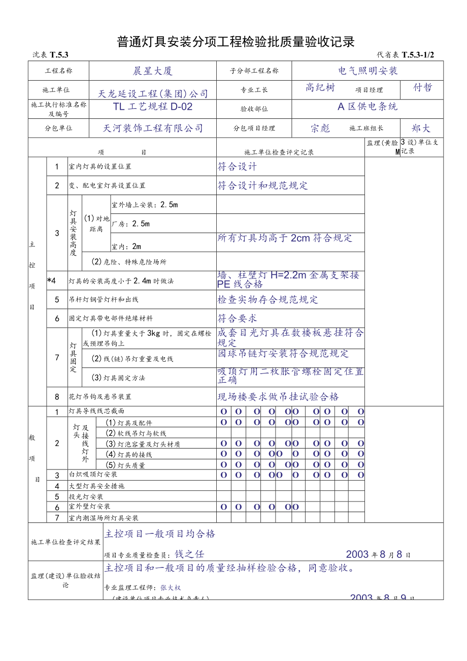 架空线路安装分项工程检验批质量验收记录.docx_第1页