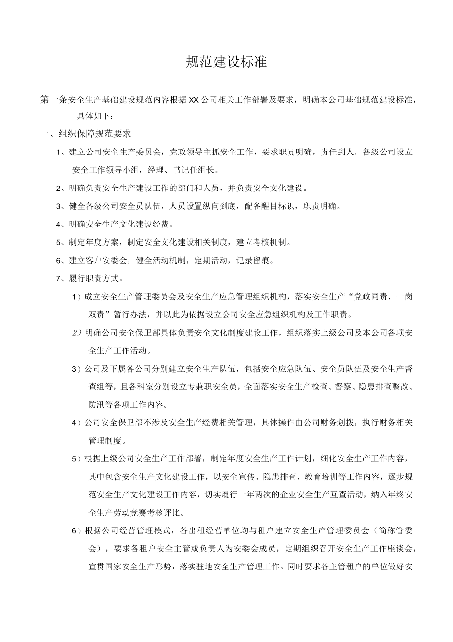 某公司规范建设标准.docx_第1页