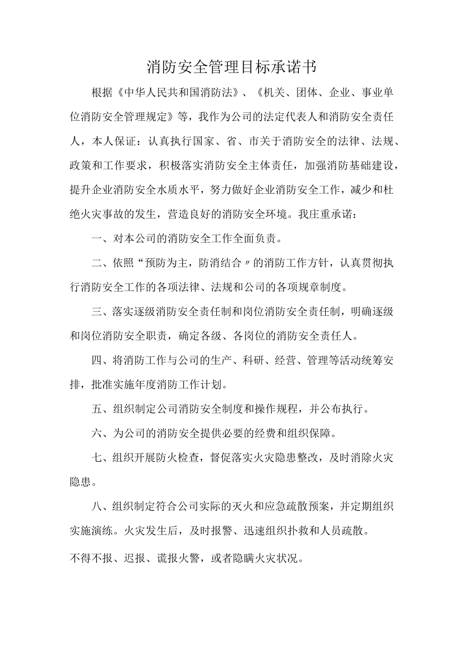 消防安全责任人消防安全承诺书.docx_第1页