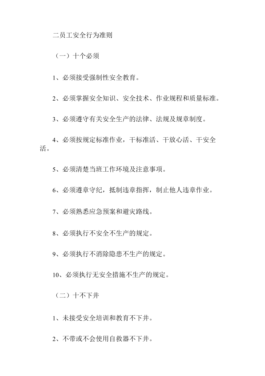 某煤炭企业安全行为准则.docx_第3页