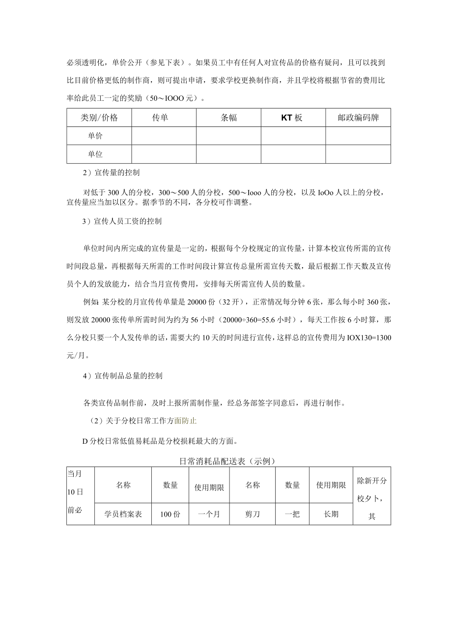 学校运营行政管理手册分校成本控制.docx_第2页