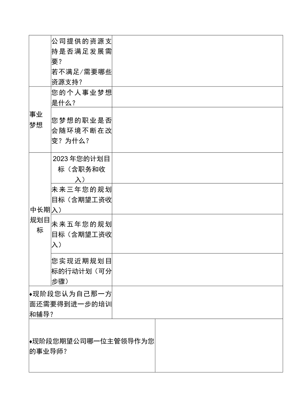 员工职业生涯规划表单（系列）.docx_第2页