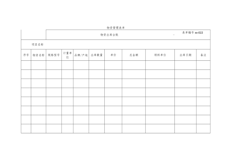 物资出库台账.docx_第1页