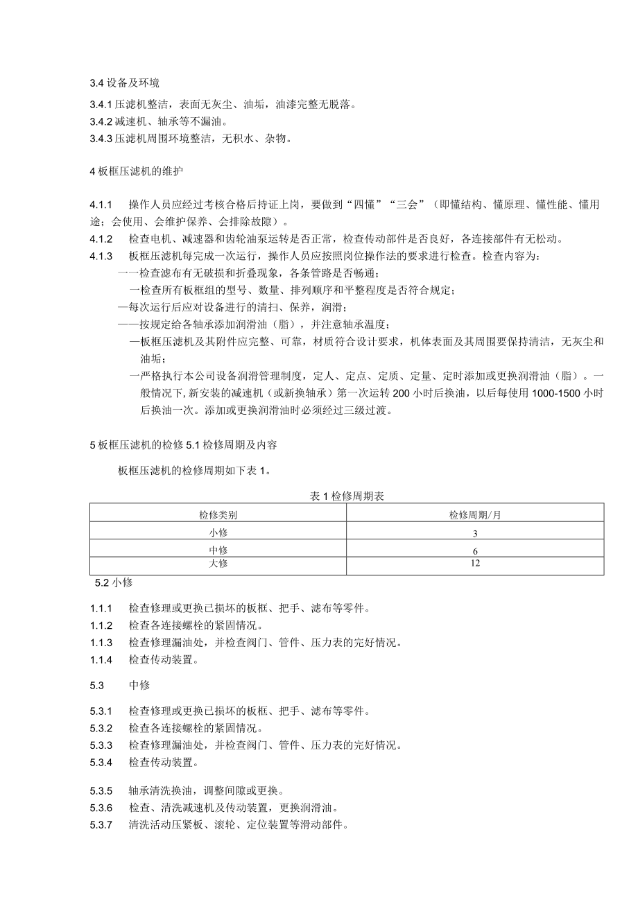 板框式压滤机检修维护规程.docx_第2页