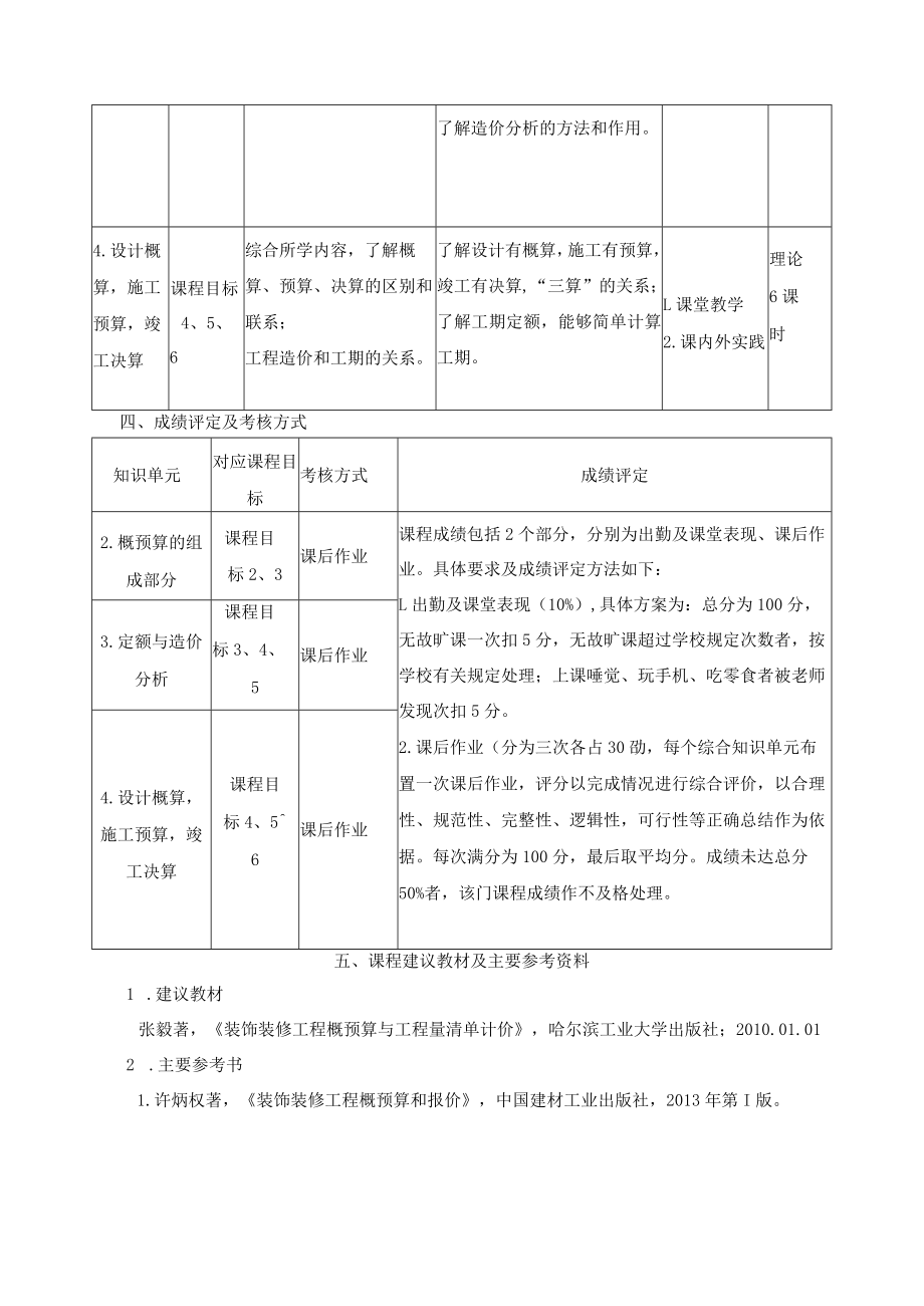 《工程造价与概预算》课程教学大纲.docx_第3页