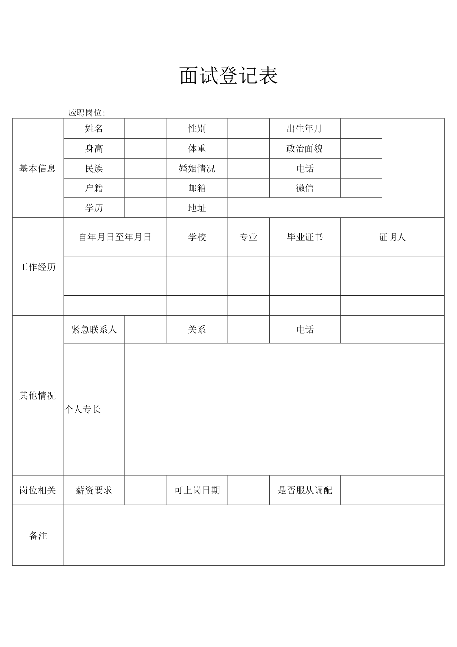 面试登记表.docx_第1页