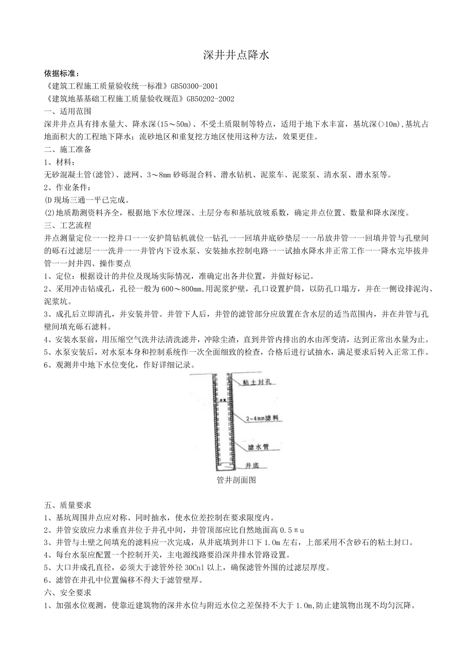 深井井点降水技术交底模板.docx_第1页