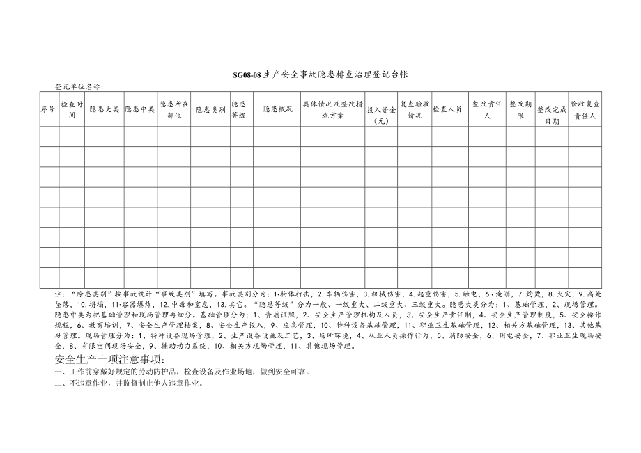 生产安全事故隐患排查治理登记台帐模板.docx_第1页