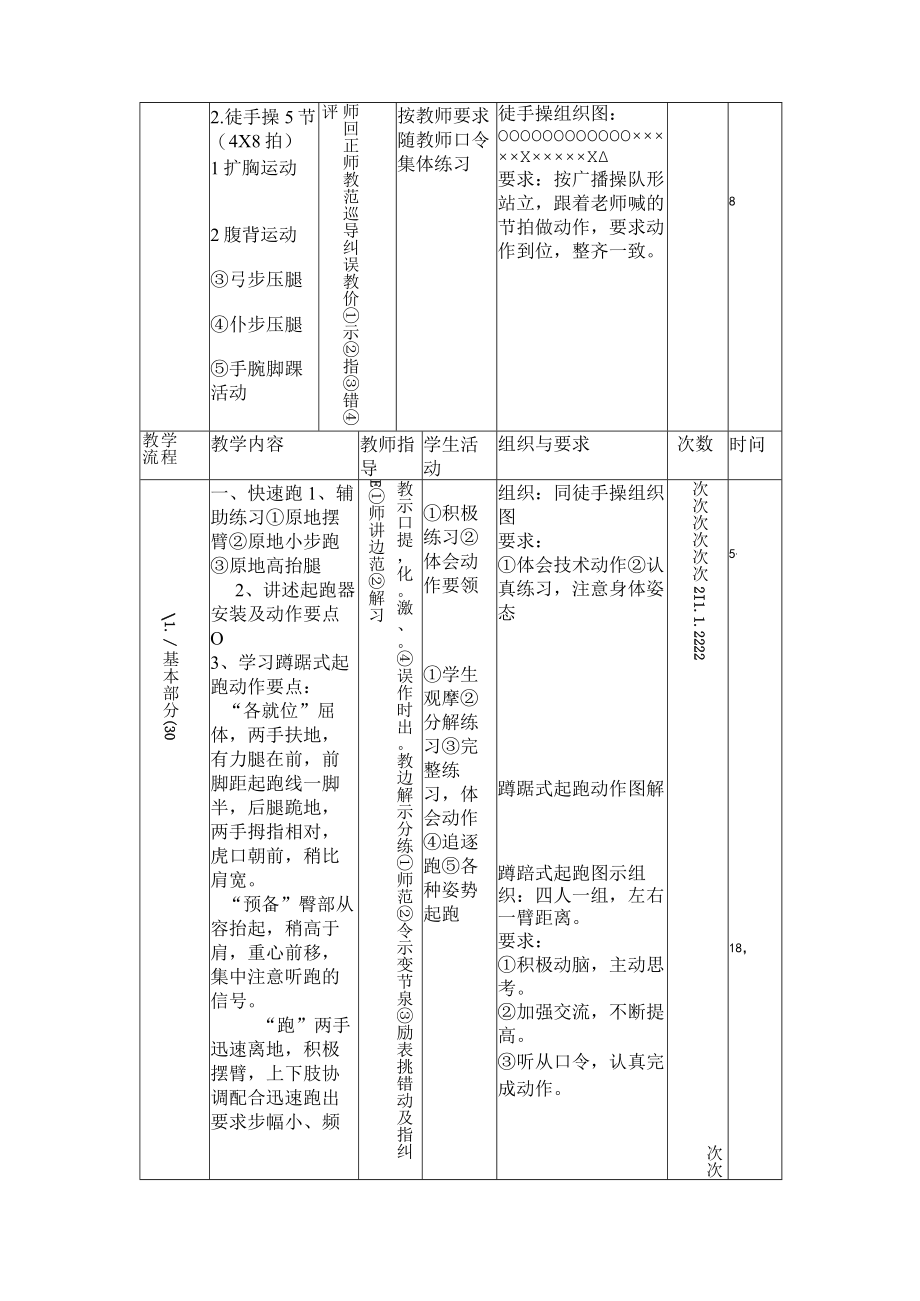 蹲踞式起跑教案体育教案精编版.docx_第3页