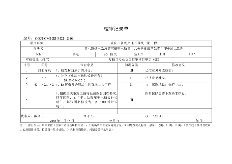 第七篇供电系统第三册变电所 第二十一分册 半山站降压变电所二次图审定记录单-设计回复.docx_第1页