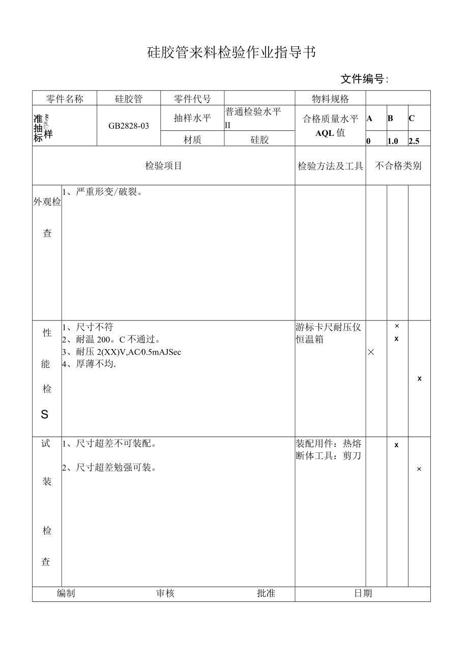 硅胶管来料检验作业指导书.docx_第1页