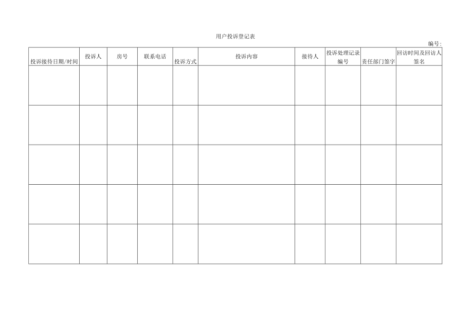 用户投诉登记表.docx_第1页