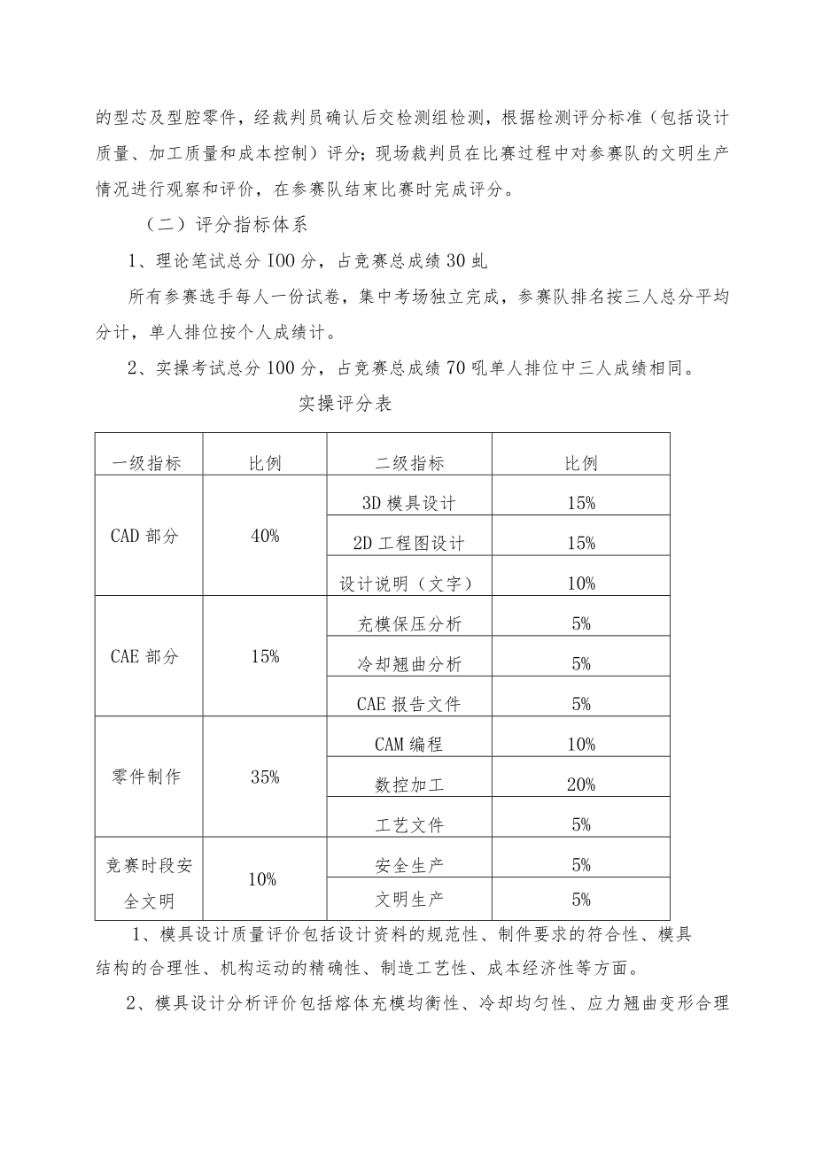 第六届重庆市高等职业院校学生技能竞赛注塑模具CAD与主要零件加工竞赛规程.docx_第3页