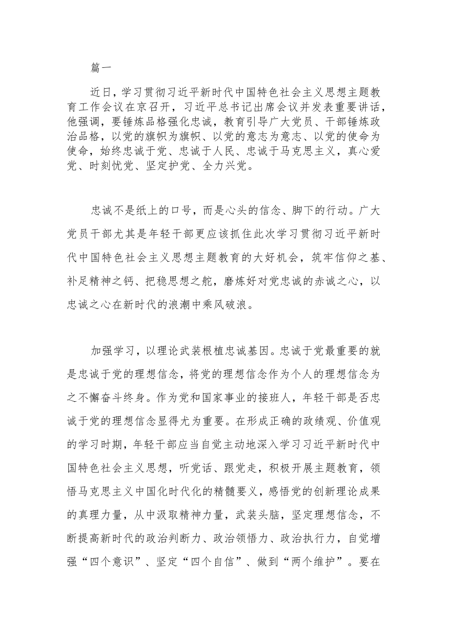 2023年主题教育发言材料及心得体会2篇.docx_第1页