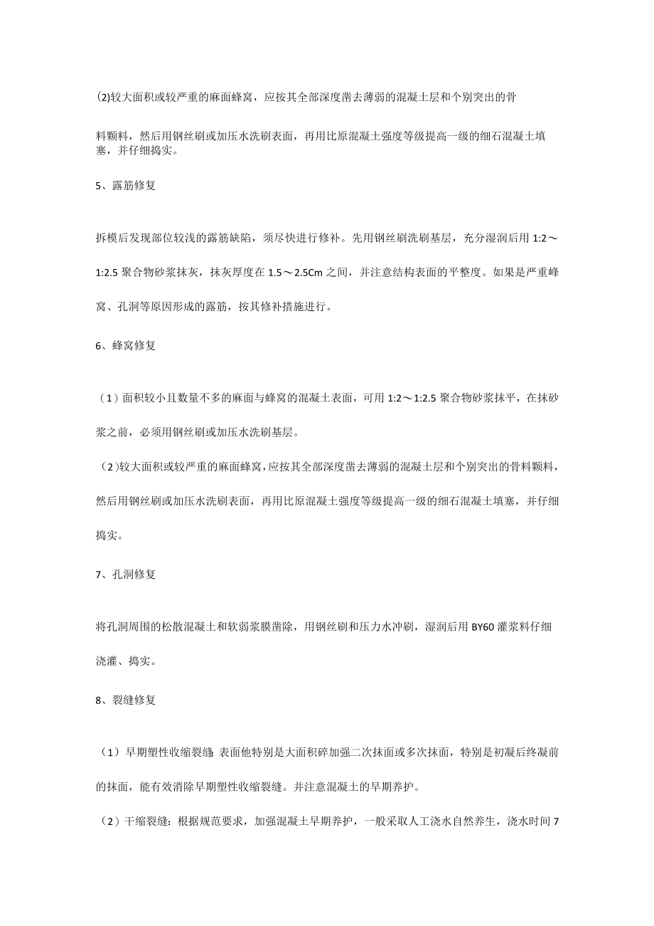 现场施工混凝土缺陷修补专项方案.docx_第2页