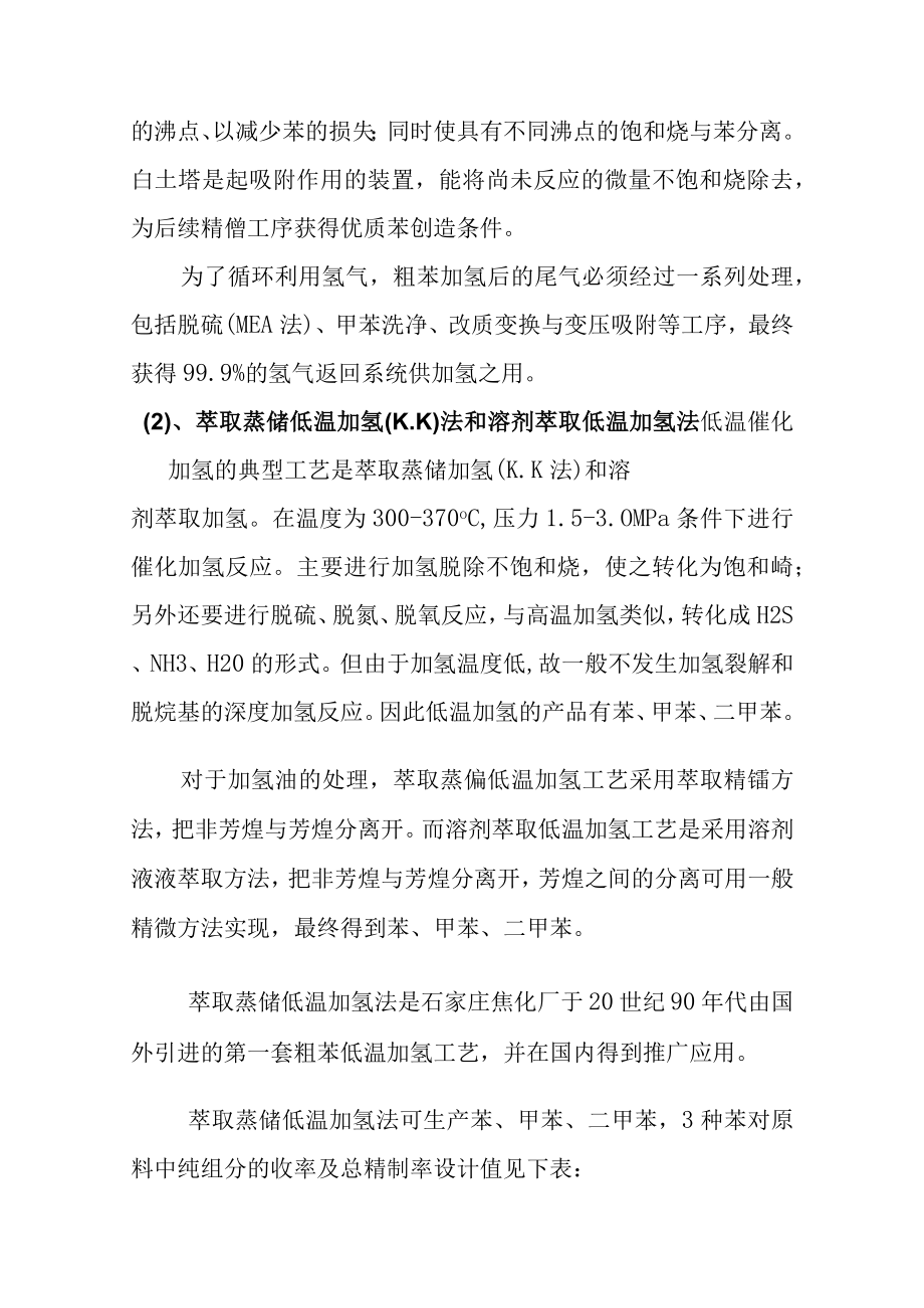 粗苯加氢精制工艺生产方法和工艺流程的确定.docx_第3页