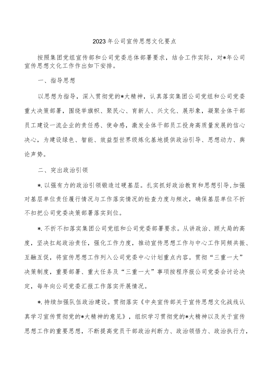 2023年公司宣传思想文化要点.docx_第1页