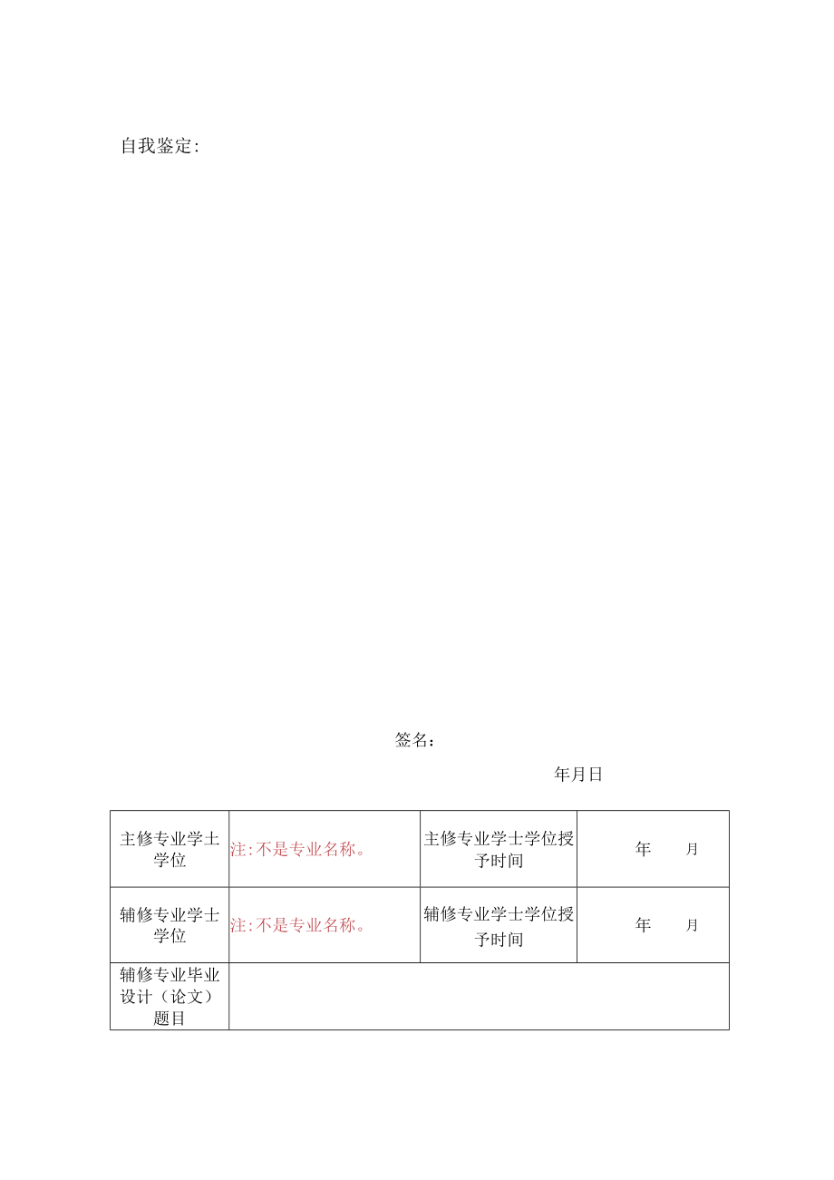 辅修学位、辅修专业毕业生登记表.docx_第3页