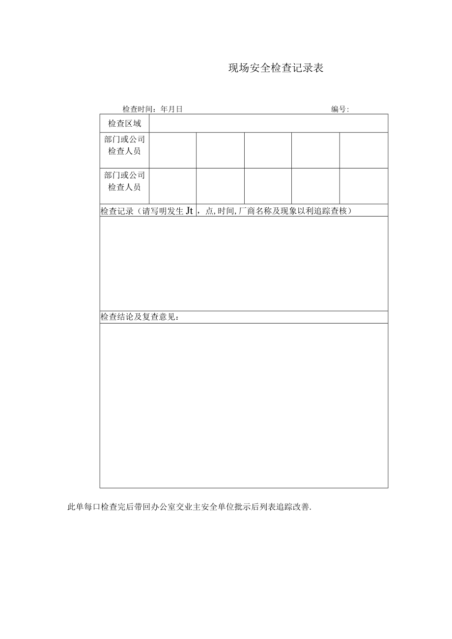 现场安全检查记录表.docx_第1页