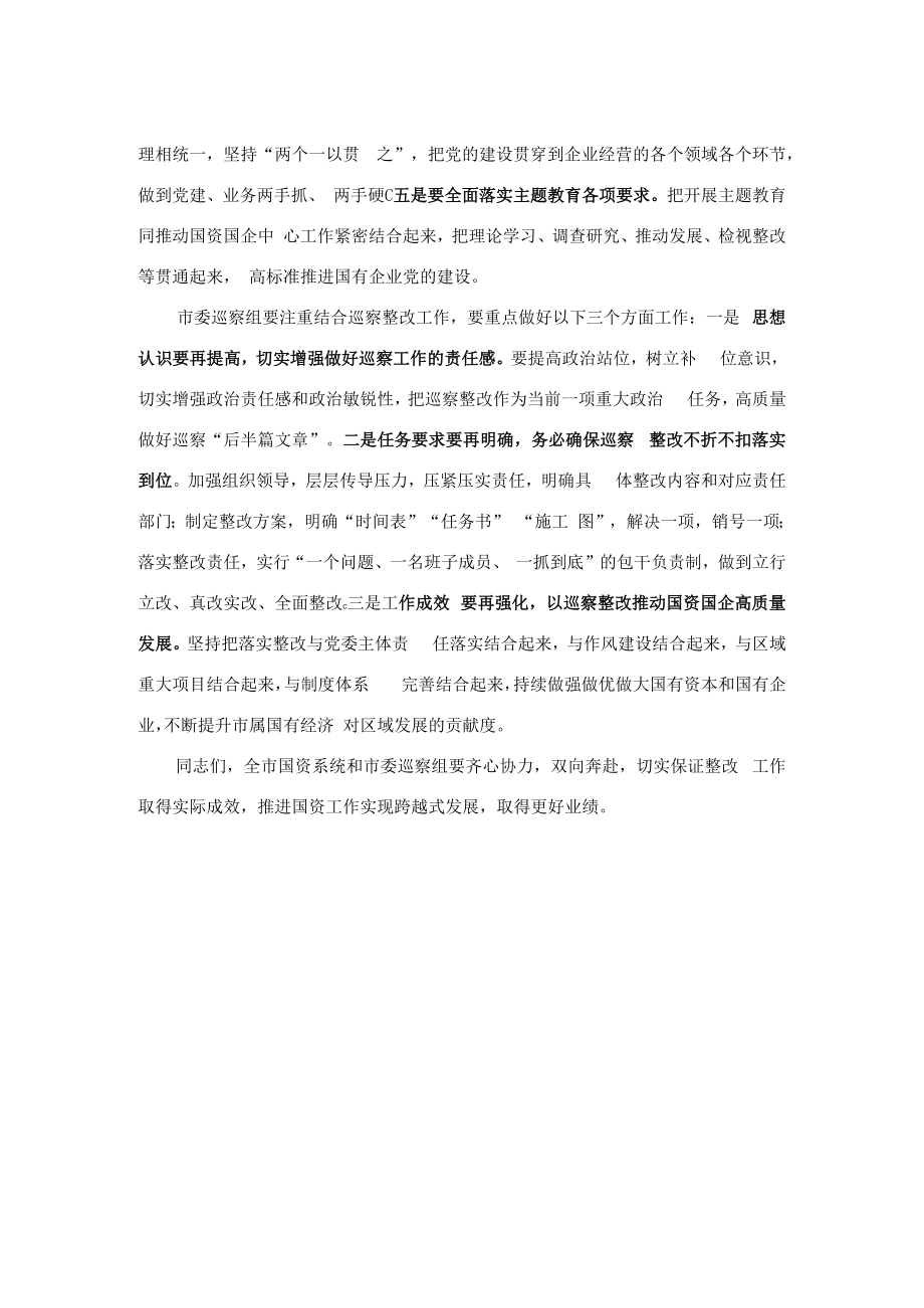 在市国资系统巡察整改工作专题会议上的讲话.docx_第2页