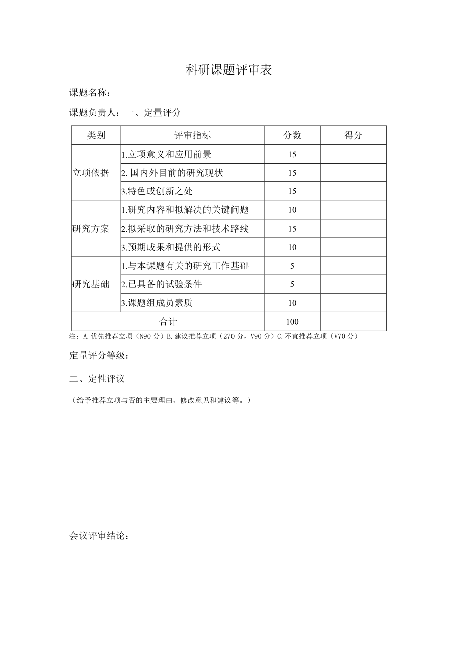 科研课题会议评审表.docx_第1页