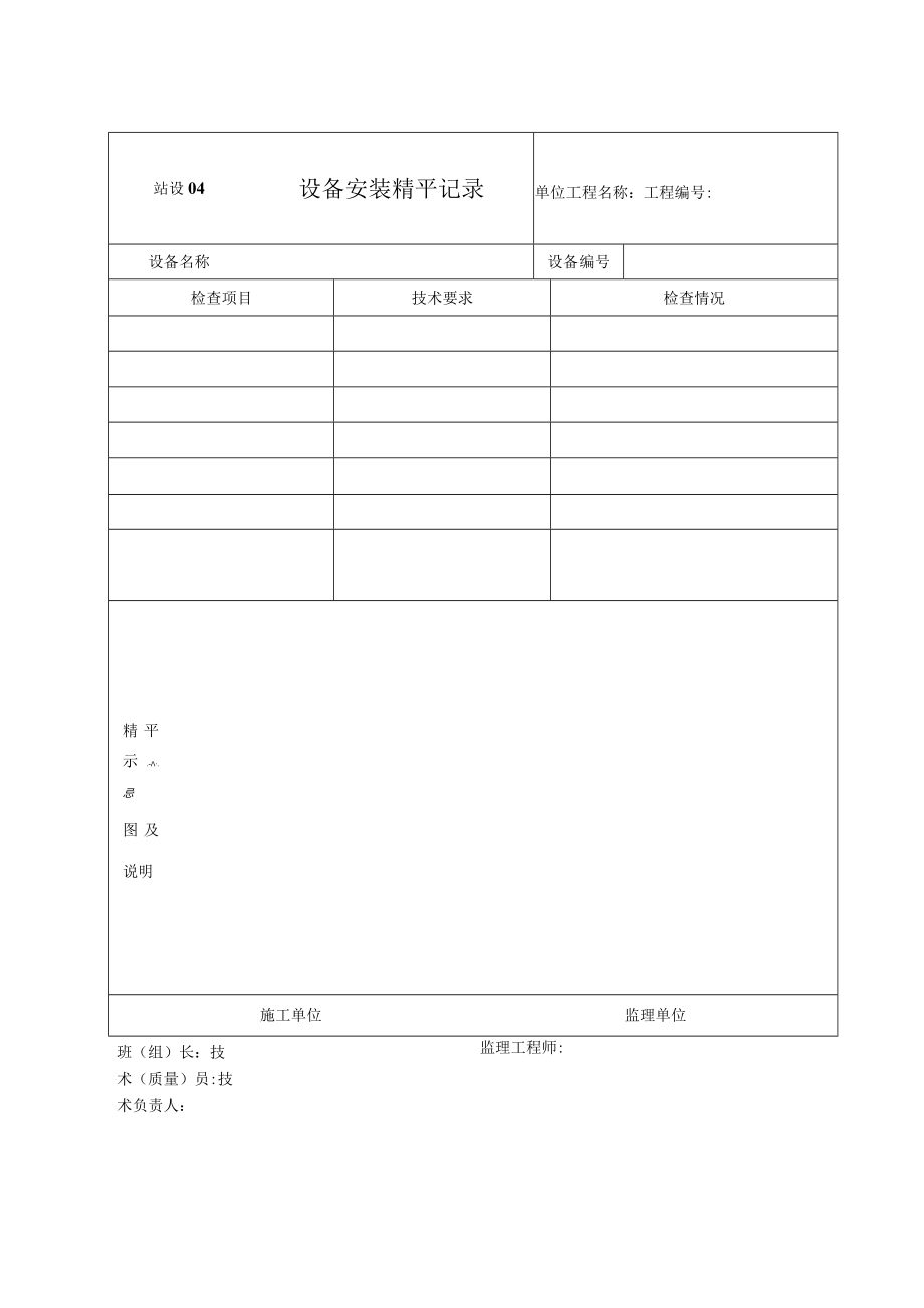 站设04 设备安装精平记录.docx_第1页