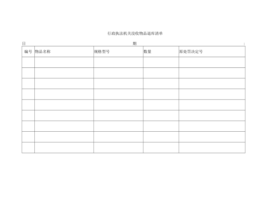 行政执法机关没收物品退库清单.docx_第1页