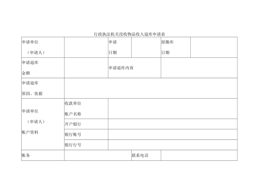 行政执法机关没收物品收入退库申请表.docx_第1页