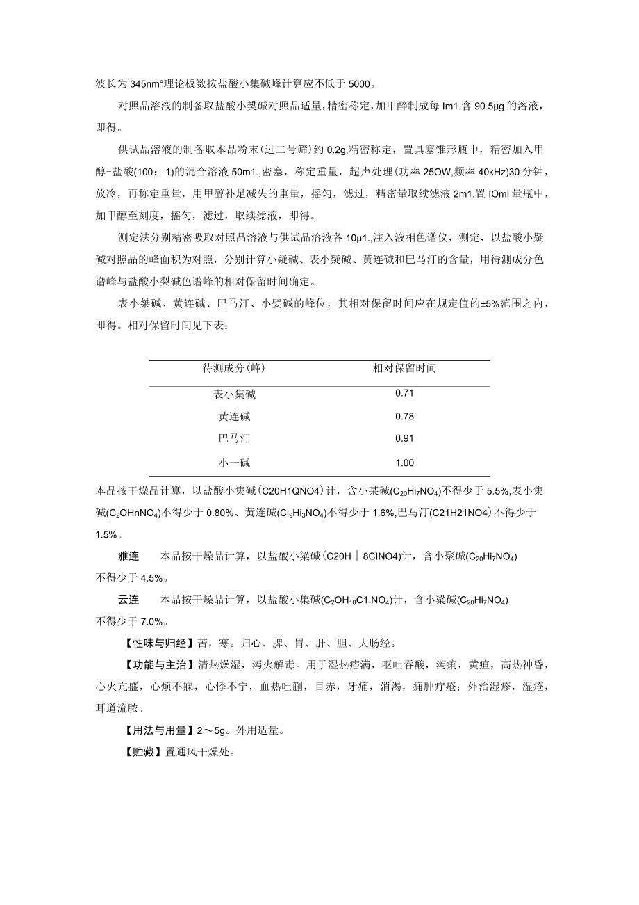 山西中药饮片黄连炮制规范.docx_第2页