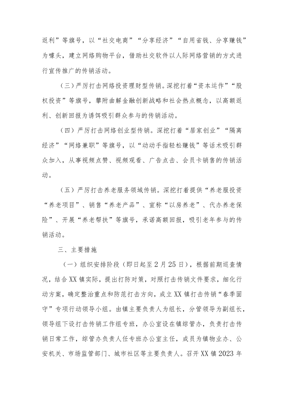 XX镇2023年打击传销“春季固守”专项行动实施方案.docx_第2页